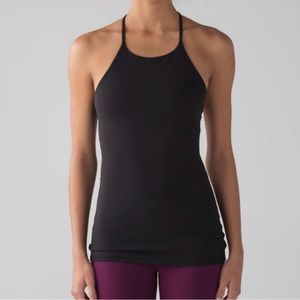 Like New Lululemon Sun Setter Tank Top High Neckline Size 4 Black Nulu